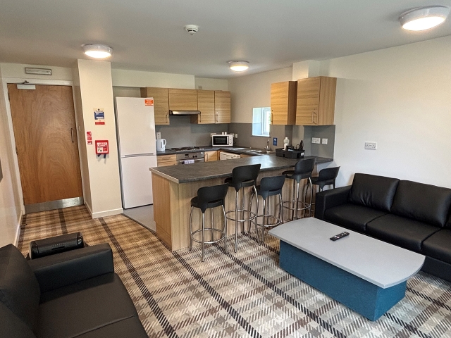 kitchen and lounge area